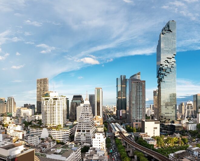 Bangkok,Cityscape,Business,District,Panorama,View,With,Height,Building,In