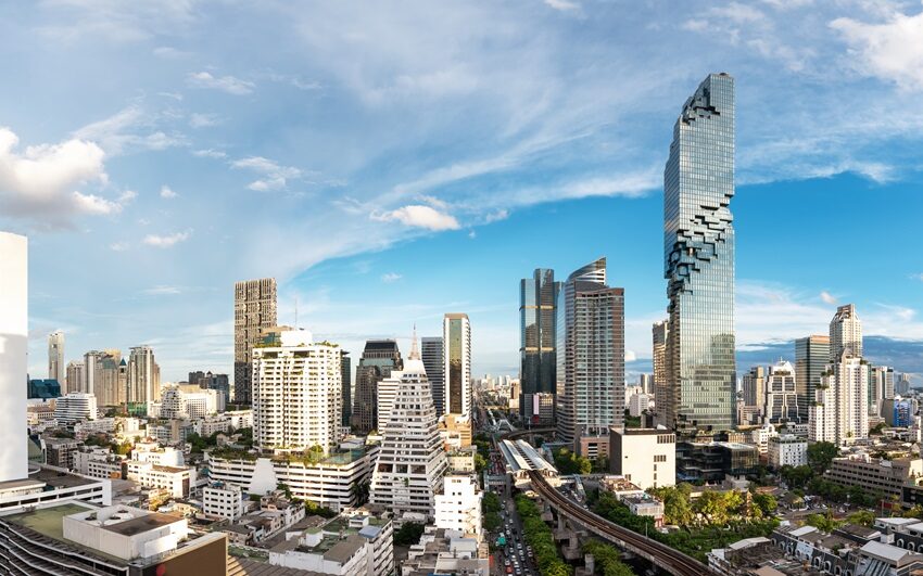Bangkok,Cityscape,Business,District,Panorama,View,With,Height,Building,In